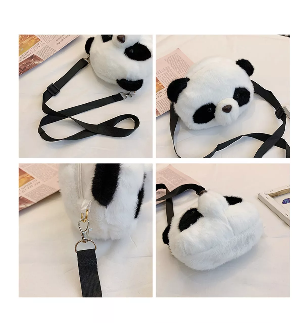 Foto 3 pulgar | Bolso de Panda Belug Negro/Blanco