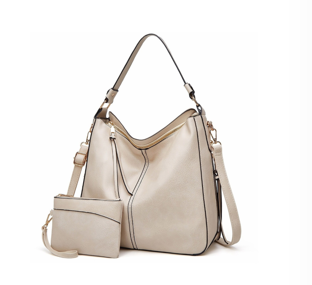 Set 2 Bolsas De Mano Beige