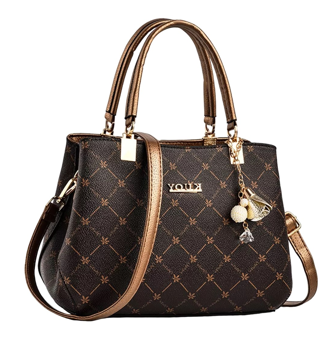 Foto 2 | Bolso Bandolera De Cuero Para Mujer Gran Capacidad, Marrón Claro