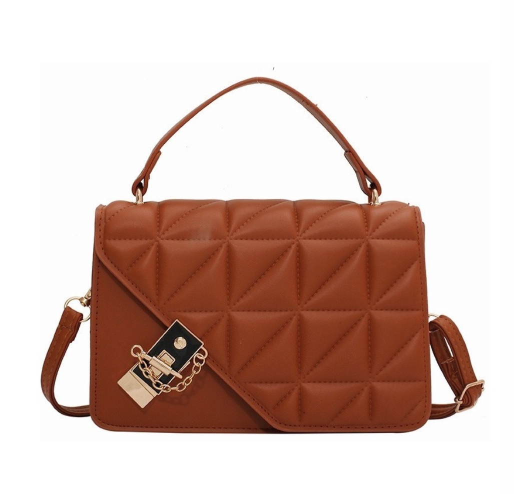 Foto 1 | Bolso de Hombro Marrón con Cadena Metálica
