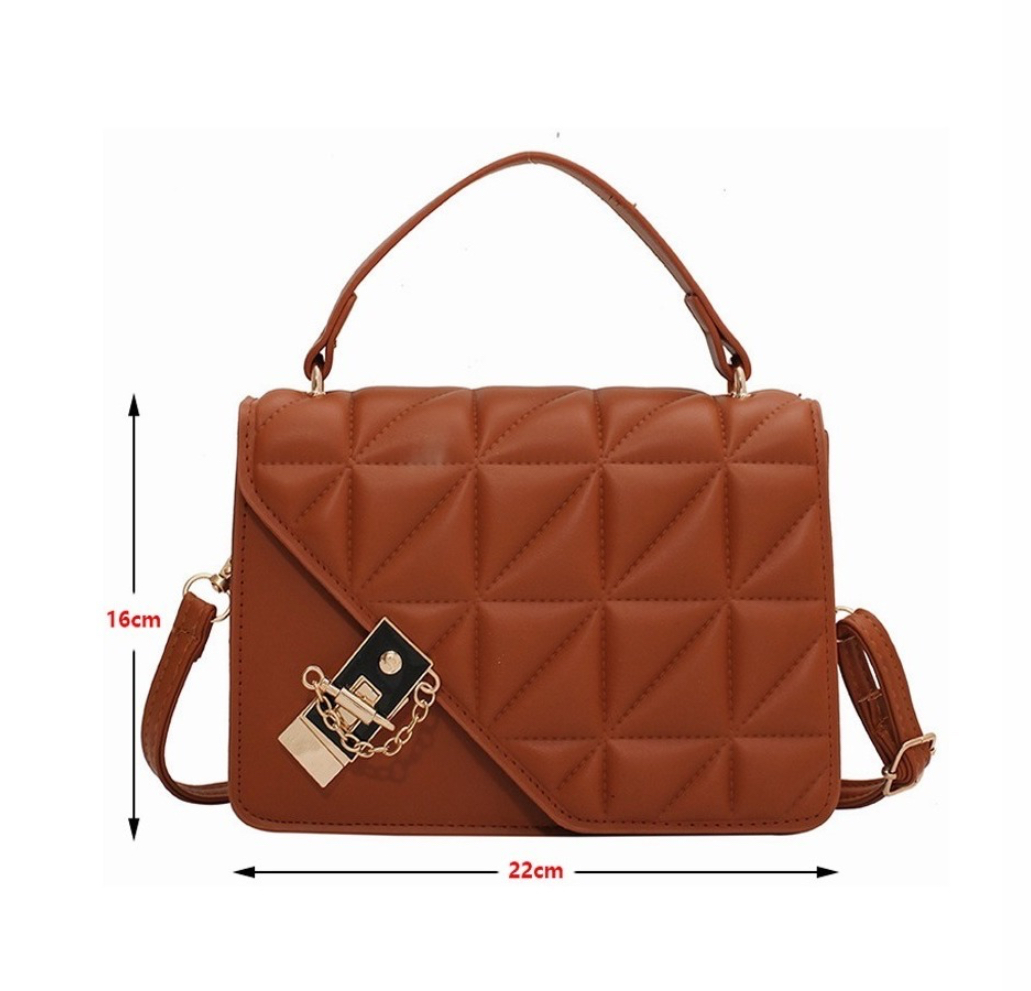 Foto 2 | Bolso de Hombro Marrón con Cadena Metálica