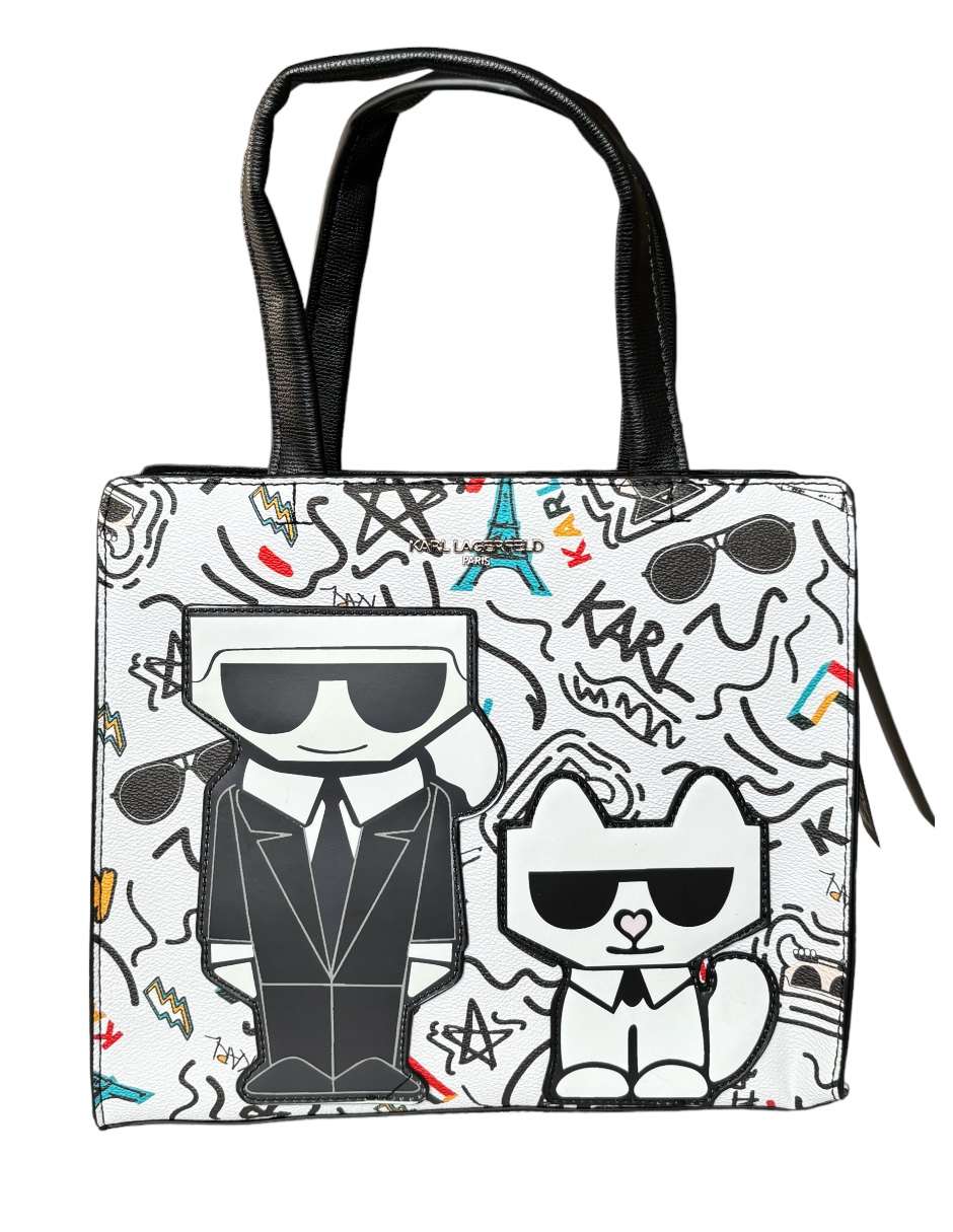 Foto 2 pulgar | Bolsa Tote Blanca de Cuero Karl Lagerfeld París