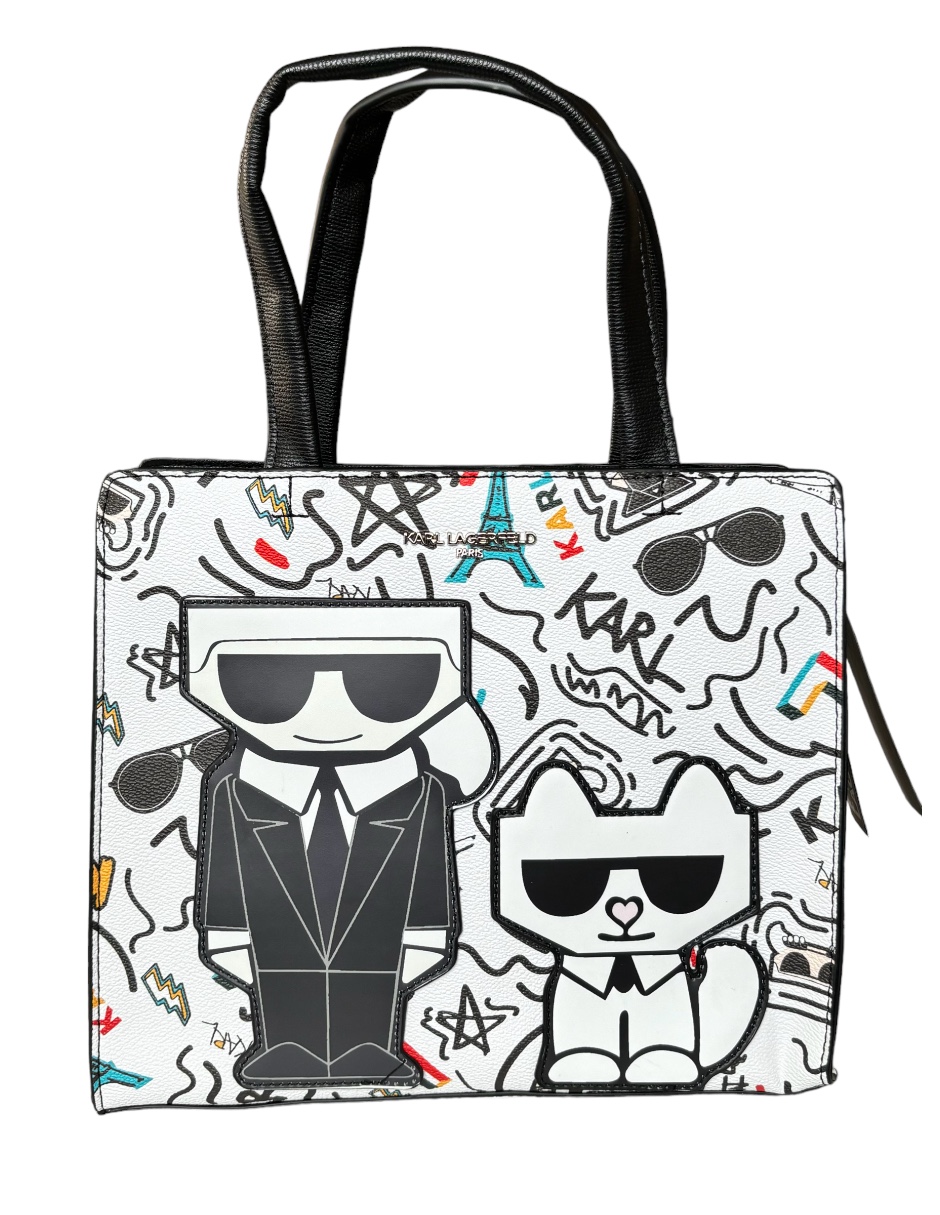 Bolsa Tote Blanca de Cuero Karl Lagerfeld París