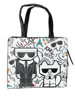 Foto 1 | Bolsa Tote Blanca de Cuero Karl Lagerfeld París