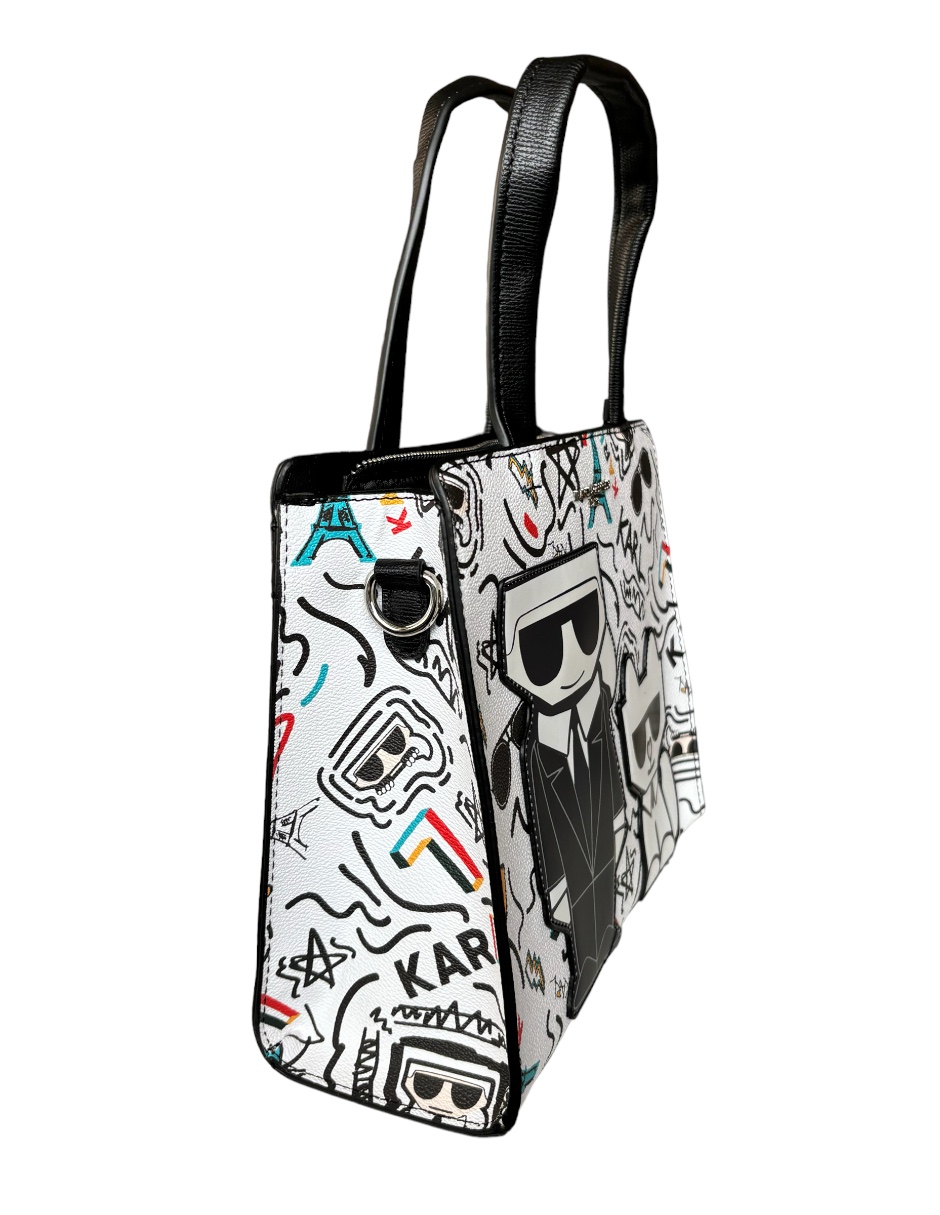 Foto 4 pulgar | Bolsa Tote Blanca de Cuero Karl Lagerfeld París