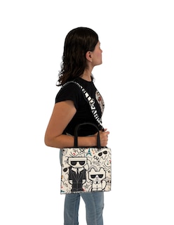 Foto 5 | Bolsa Tote Blanca de Cuero Karl Lagerfeld París