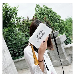 Foto 2 | Bolsa Bandolera Transparente/Blanca Cuadrada para Mujer