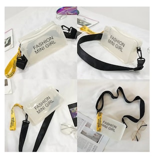 Foto 4 | Bolsa Bandolera Transparente/Blanca Cuadrada para Mujer