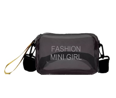 Foto 1 | Bolsa Bandolera Transparente/Negra Cuadrada para Mujer