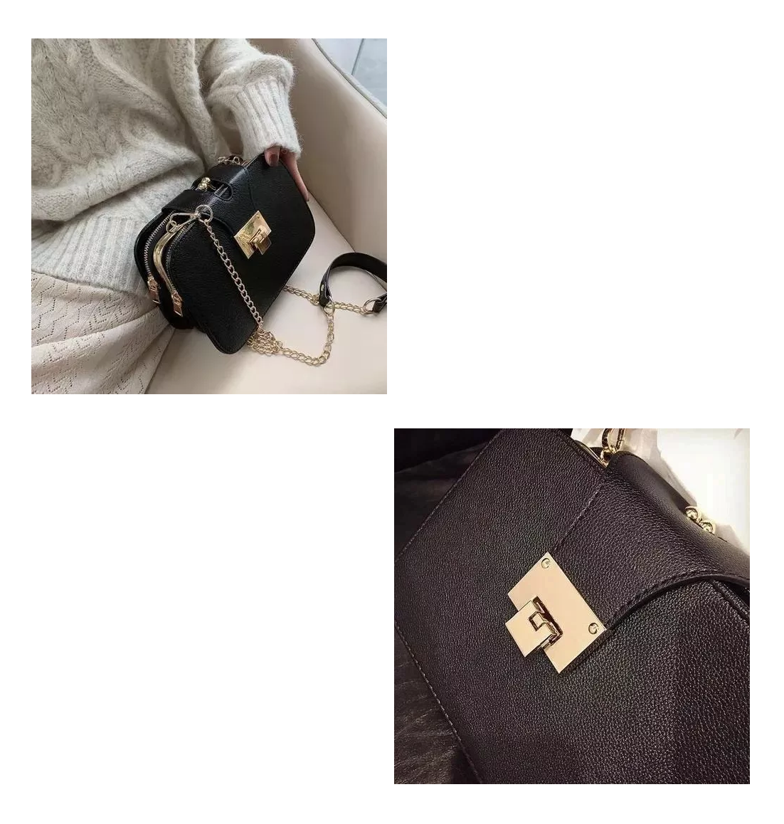Foto 5 | Bolso Bandolera Belug con Hebilla Metálica color Negro