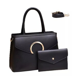 Foto 1 | Bolsa con Cartera Belug Negra para Mujer