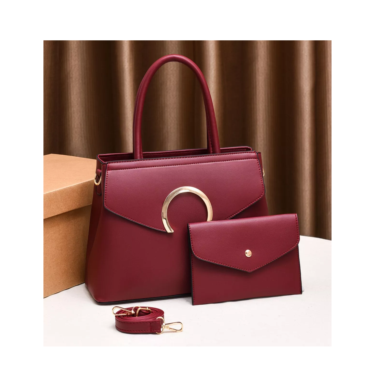 Foto 2 | Bolsa con Cartera Lab.G Roja para Mujer