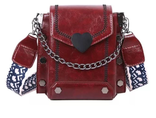 Bolso Cruzado Wünd Rojo de Moda Retro para Celular de Dama