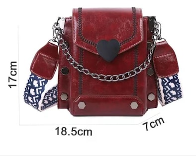 Foto 3 | Bolso Cruzado Wünd Rojo de Moda Retro para Celular de Dama