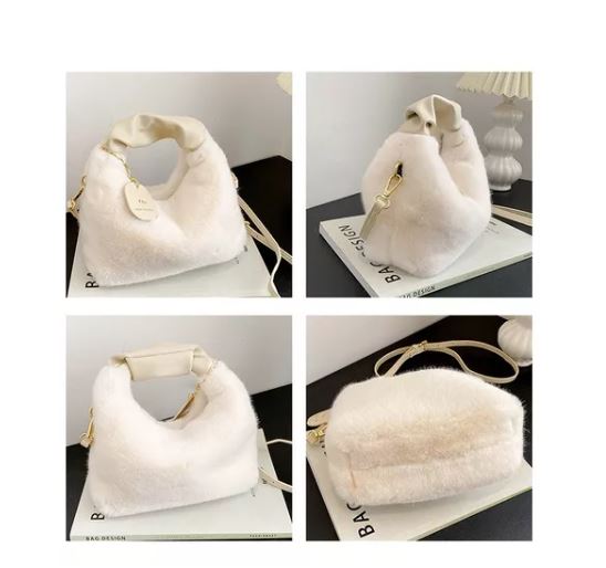 Foto 3 pulgar | Bolsa Cruzada de Felpa Wünd Blanca