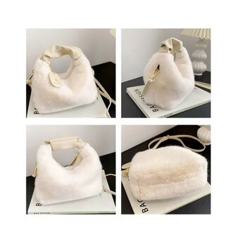 Foto 2 | Bolsa Cruzada de Felpa Wünd Blanca