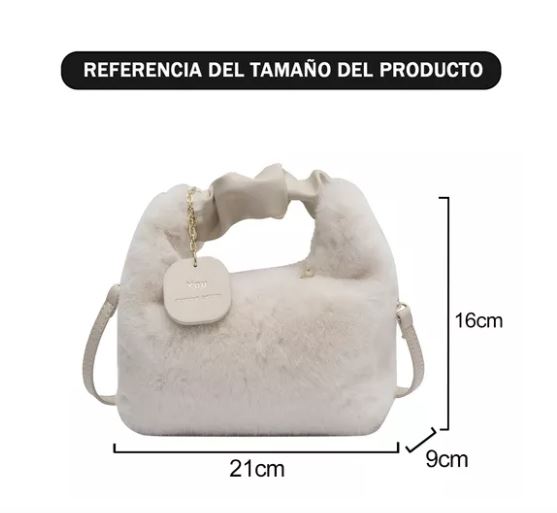 Foto 4 pulgar | Bolsa Cruzada de Felpa Wünd Blanca