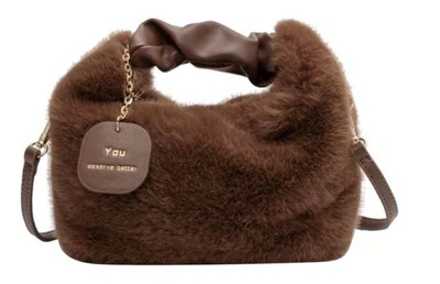 Foto 1 | Bolsa Cruzada de Felpa Wünd Marrón