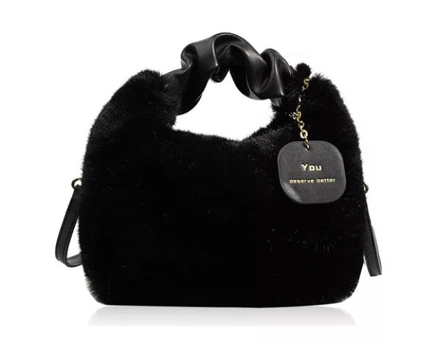 Bolsa Cruzada de Felpa Wünd Negra