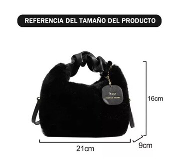 Foto 3 | Bolsa Cruzada de Felpa Wünd Negra