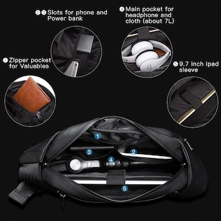 Foto 4 | Bandolera Bange Impermeable y Segura Negra para Hombre - Venta Internacional