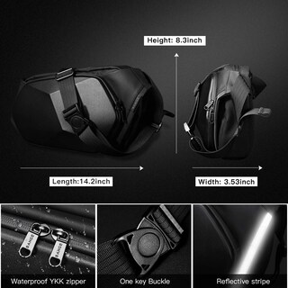 Foto 5 | Bandolera Bange Impermeable y Segura Negra para Hombre - Venta Internacional