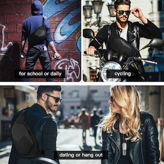 Foto 7 | Bandolera Bange Impermeable y Segura Negra para Hombre - Venta Internacional