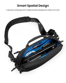 Foto 3 | Bandolera Tomtoc Resistente al Agua para Hombre - Venta Internacional