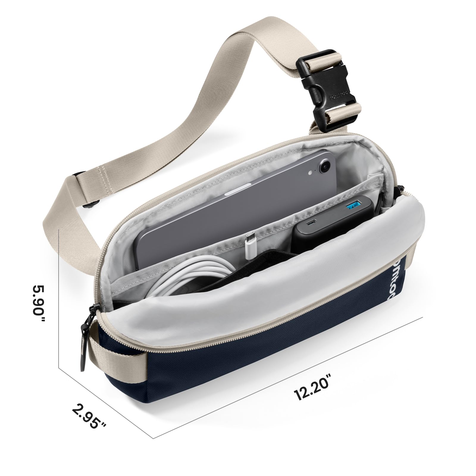 Foto 4 pulgar | Bandolera Tomtoc Compact Edc Inky Blue 4l Unisex - Venta Internacional