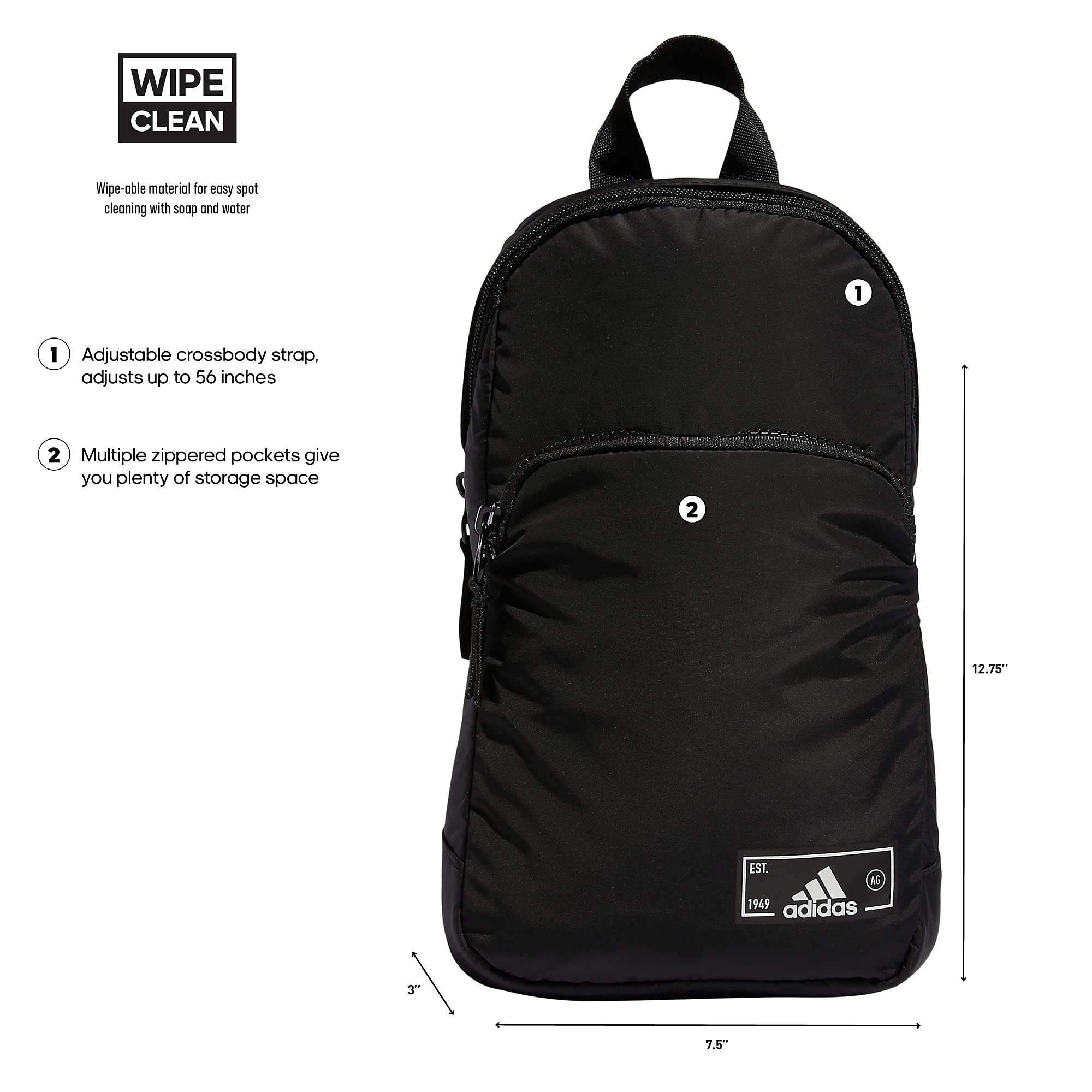 Foto 3 pulgar | Bandolera Adidas Essentials 2 Sling Negra - Venta Internacional