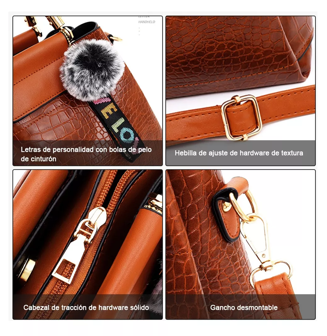 Foto 4 pulgar | Set de Bolsas Belug Marrón 4 Piezas