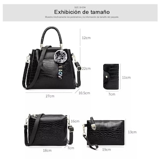 Foto 3 | Set de Bolsas Belug Negras 4 Piezas