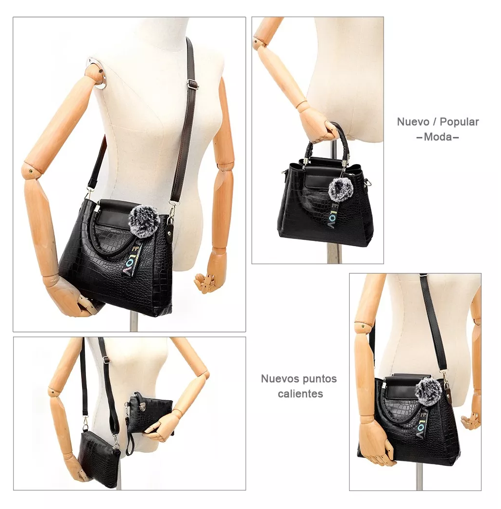 Foto 5 | Set de Bolsas Belug Negras 4 Piezas