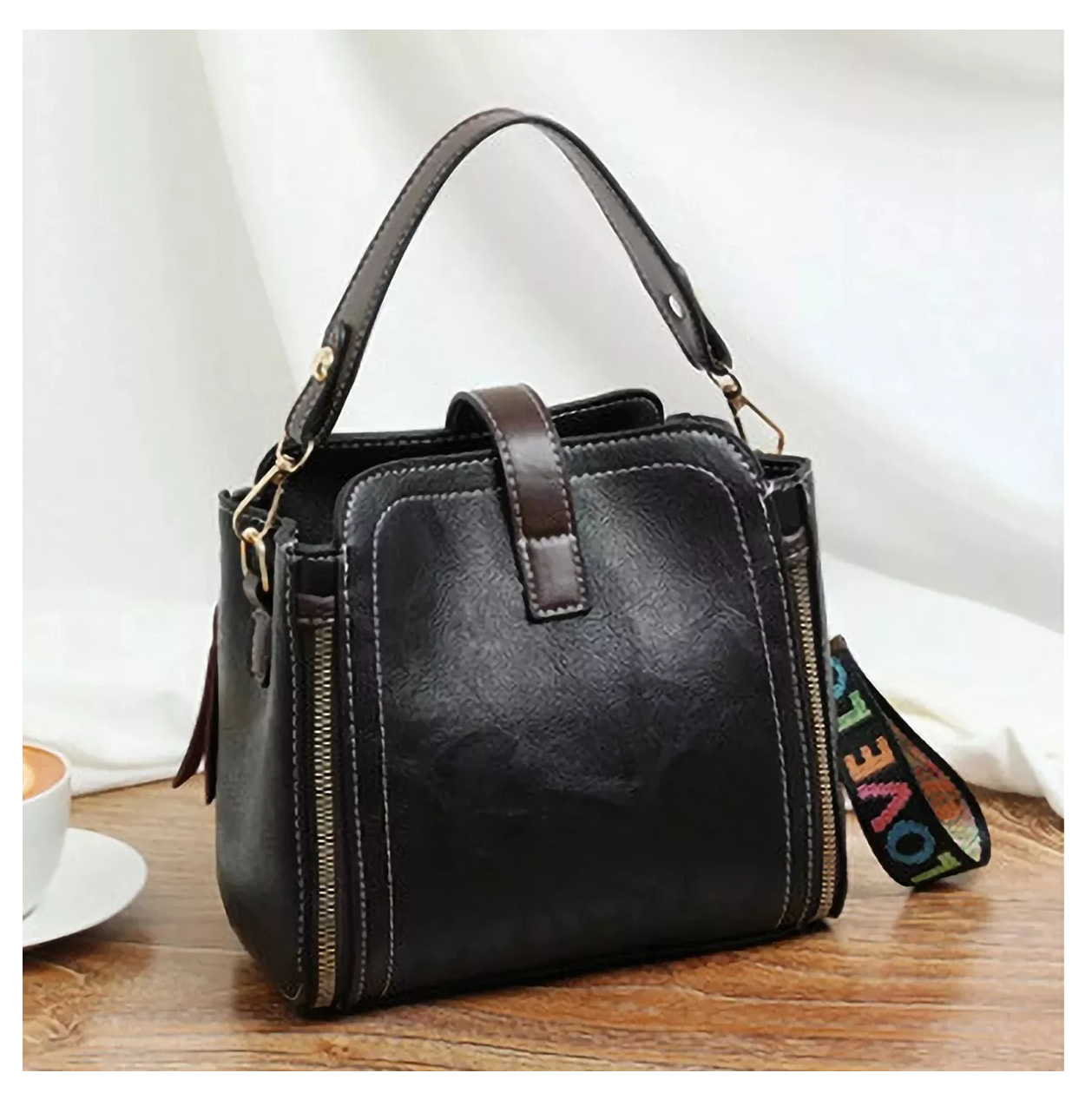 Foto 2 | Bolsa Para Mujer Belug  color Negro