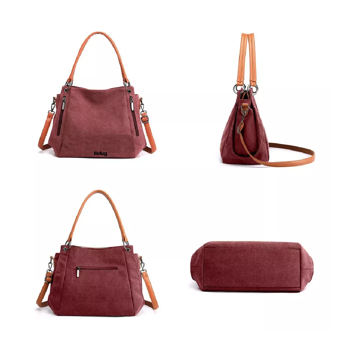 Foto 4 pulgar | Bolso Multifuncional de Lona de Gran Capacidad Rosa para Mujer