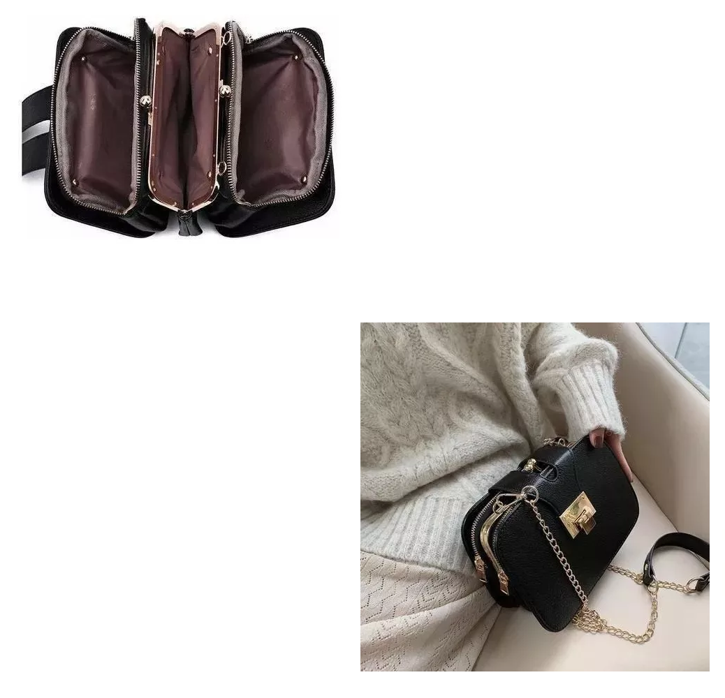 Foto 4 pulgar | Bolso Bandolera Belug Negra para Mujer