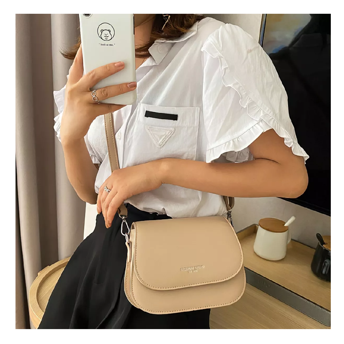 Foto 5 pulgar | Bolsa Bandolera Belug Marrón para Mujer