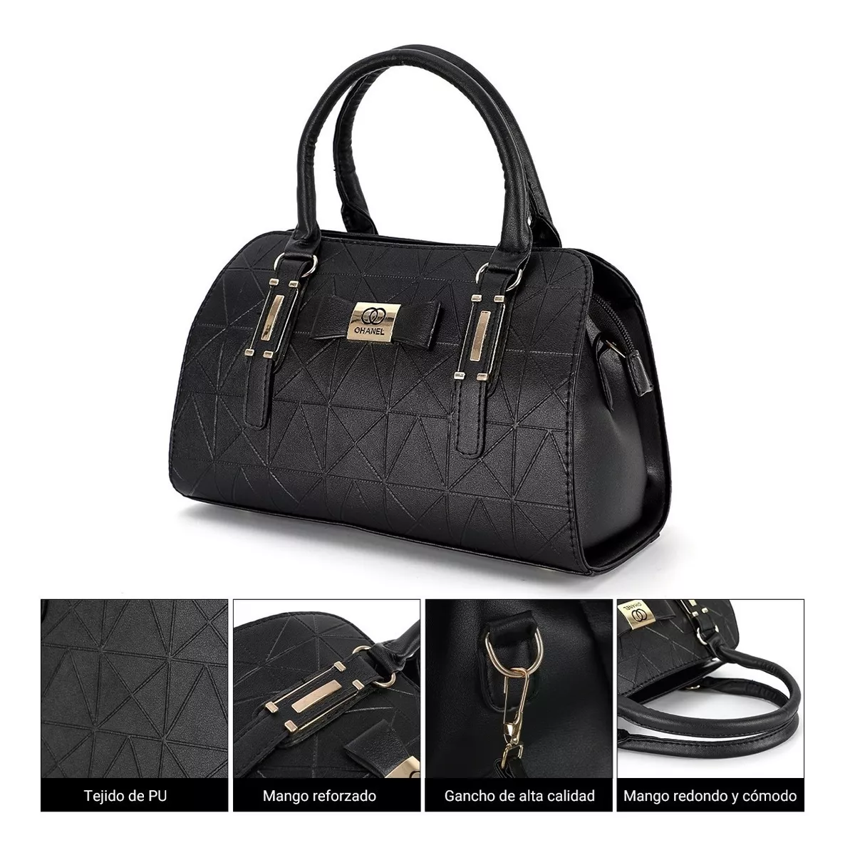 Foto 5 pulgar | Bolsa Tote Bolso de Mano con Gran Capacidad Negro para Mujer