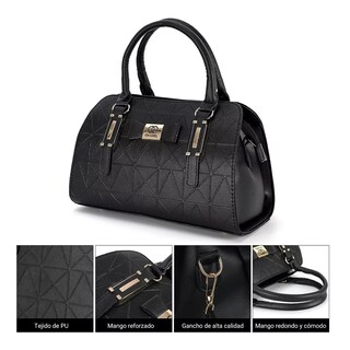 Foto 4 | Bolsa Tote Bolso de Mano con Gran Capacidad Negro para Mujer