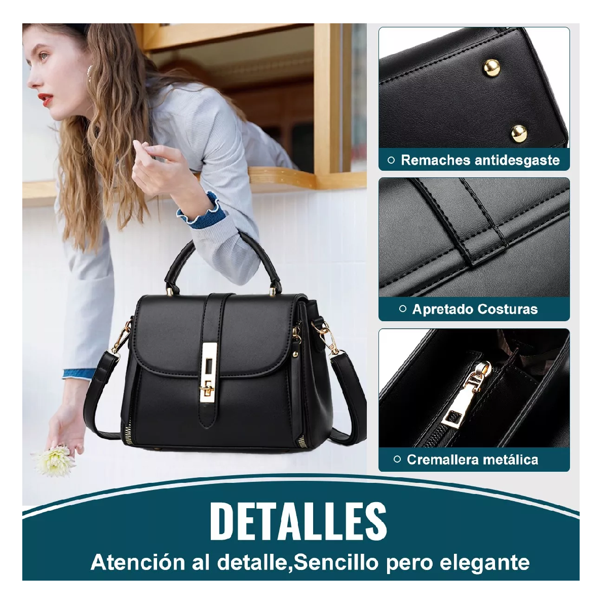 Foto 3 pulgar | Bolsa Impermeable Tote Crossbody Bandolera para Mujer