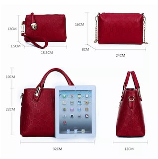 Foto 3 | Set de 4 Bolsas Belug Rojas para Mujer