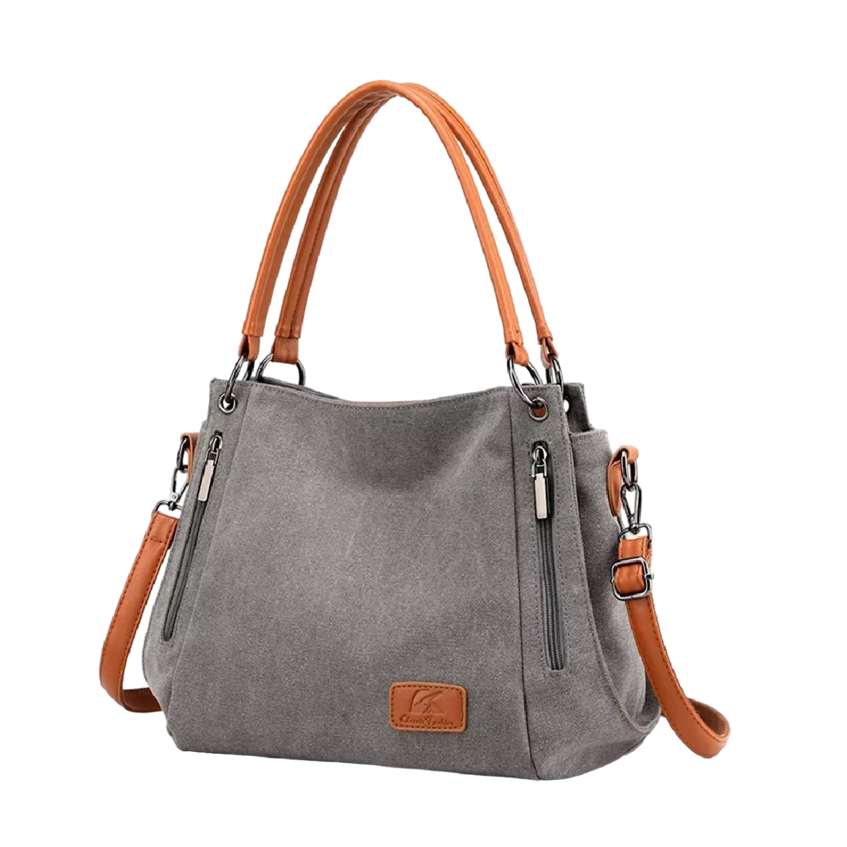 Foto 2 pulgar | Bolso Multifuncional de Lona de Gran Capacidad Gris para Mujer