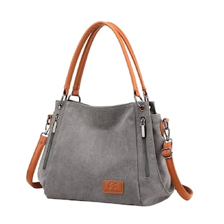 Foto 1 | Bolso Multifuncional de Lona de Gran Capacidad Gris para Mujer