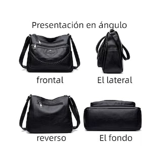 Foto 2 | Bolso Casual Bandolera Cruzada Negra para Mujer