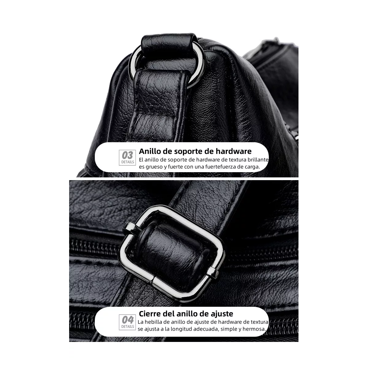 Foto 5 pulgar | Bolso Casual Bandolera Cruzada Negra para Mujer