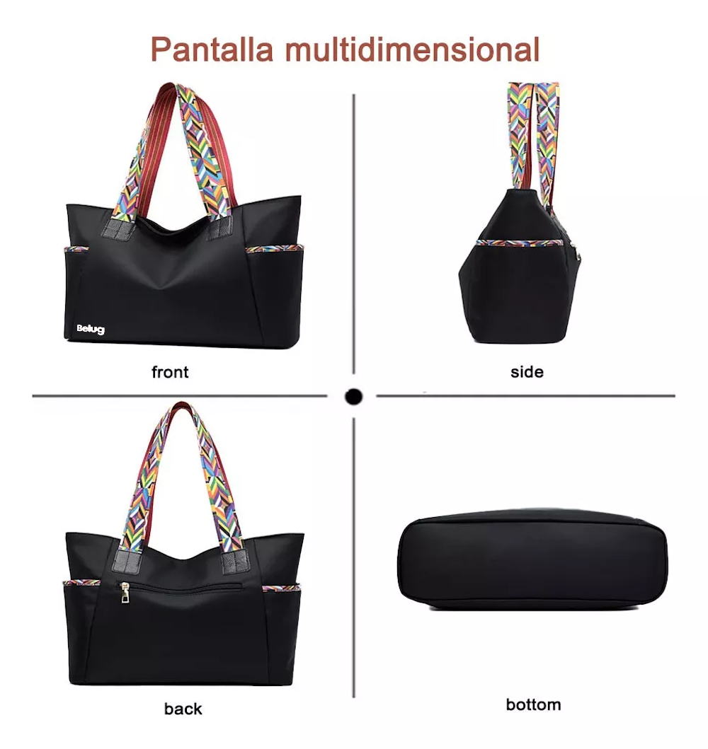 Foto 5 pulgar | Bolso de Gran Capacidad Ligeros Negro para Mujer