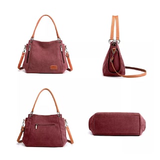 Foto 4 | Bolso Multifuncional De Lona De Gran Capacidad Para Mujer Rosa