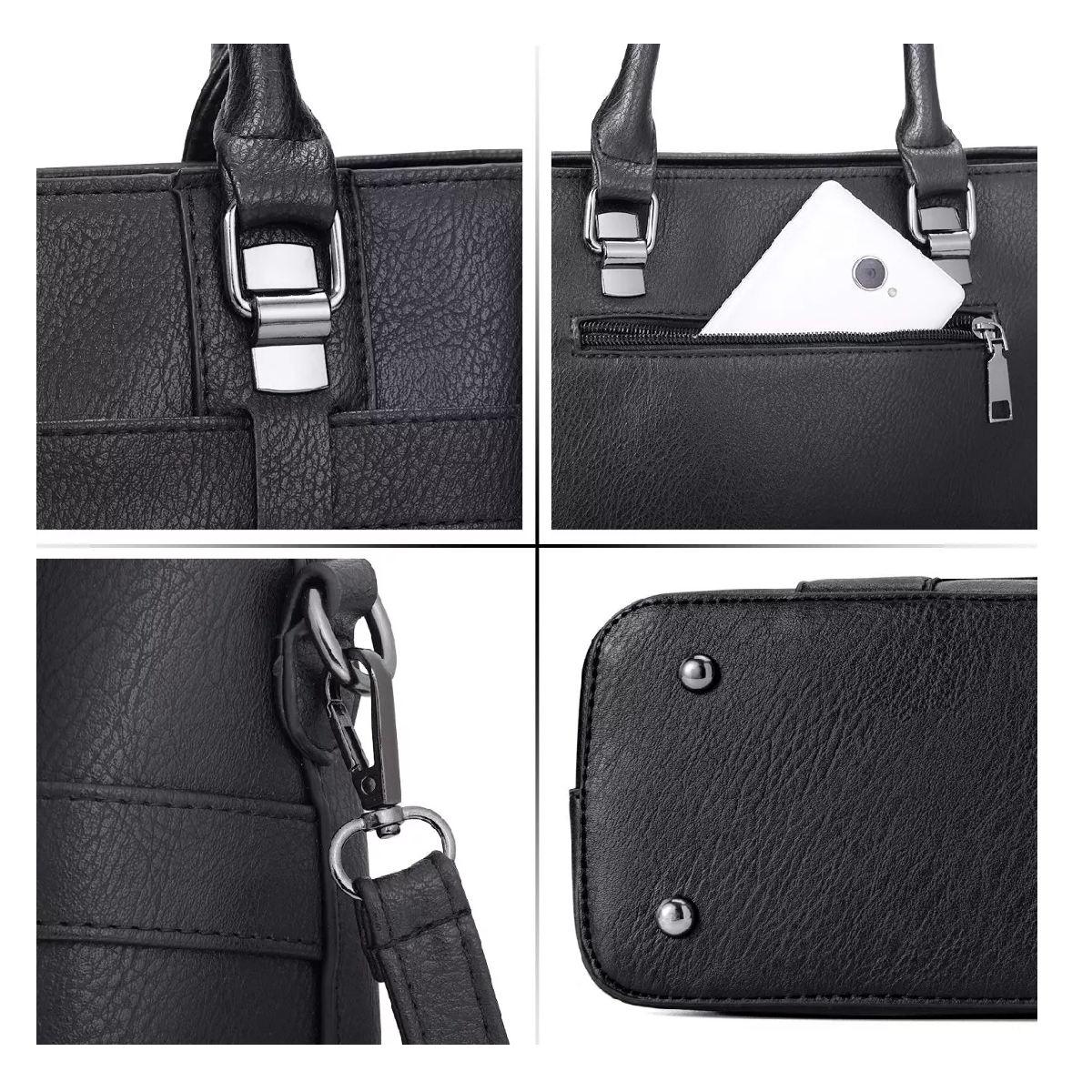 Foto 3 pulgar | Bolsas De Mano Para Mujer Bandolera Moda Hombro Tote Negro