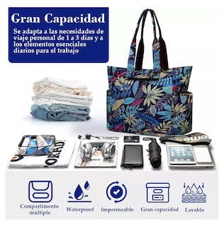 Foto 4 | Bolsa De Mujer Tote Bag Color Hojas