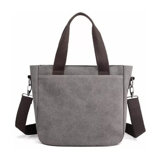 Foto 2 | Bolsa Moderna Y Urbana De Lona De Gran Capacidad Para Mujer Gris Cafe